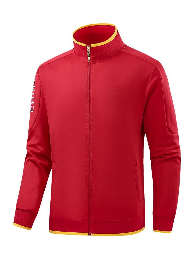 New Parent-Child Sports Jacket Men'S And Women'S Solid Color Collar Top Enterprise Group Clothing Printable Logo - Image 4